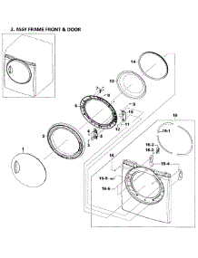 Front / Door Assy parts for Samsung Dryer DV209AEW/XAA-0001 / from AppliancePartsPros.com