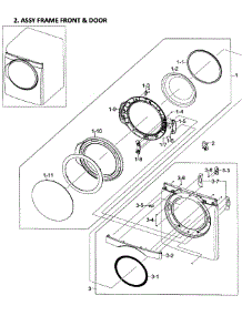 Front / Door Assy parts for Samsung Dryer DV448AGW/XAA-0001 / from AppliancePartsPros.com