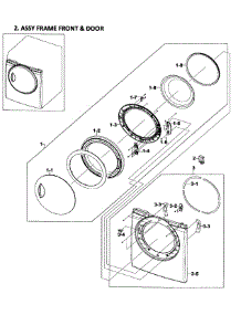 Front / Door Assy parts for Samsung Dryer DV218AEB/XAA-0001 / from AppliancePartsPros.com