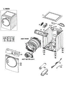 Main Assy parts for Samsung Dryer DV218AEB/XAA-0001 / from AppliancePartsPros.com