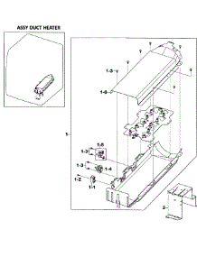 Heater Assy parts for Samsung Dryer DV520AEW/XAA-0002 / from AppliancePartsPros.com