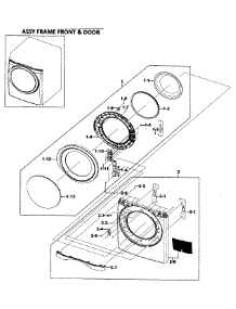 Front / Door Assy parts for Samsung Dryer DV511AGR/XAA-0000 / from AppliancePartsPros.com