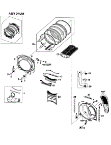 Drum Assy parts for Samsung Dryer DV520AEW/XAA-0001 / from AppliancePartsPros.com