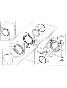Front / Door Assy parts for Samsung Dryer DV448AEW/XAA-0003 / from AppliancePartsPros.com