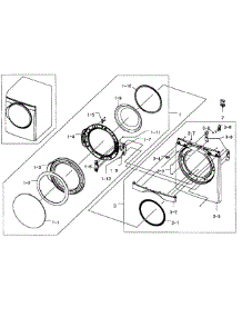 Front / Door Assy parts for Samsung Dryer DV448AEP/XAA-0002 / from AppliancePartsPros.com