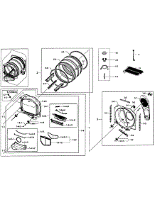 Drum Assy parts for Samsung Dryer DV50F9A8EVW/A2-0001 / from AppliancePartsPros.com