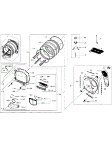 Drum Assy parts for Samsung Dryer DV50F9A6EVW/A2-0001 / from AppliancePartsPros.com
