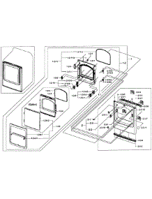 Front / Door Assy parts for Samsung Dryer DV50F9A8GVW/A2-0001 / from AppliancePartsPros.com
