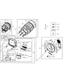 Drum Assy parts for Samsung Dryer DV50F9A6GVW/A2-0001 / from AppliancePartsPros.com