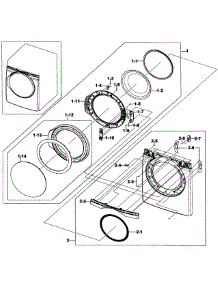 Front / Door Assy parts for Samsung Dryer DV419AGU/XAA-0001 / from AppliancePartsPros.com