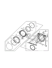 Front / Door Assy parts for Samsung Dryer DV407AEW/XAA-0002 / from AppliancePartsPros.com