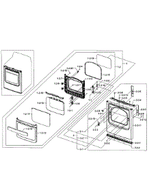 Front / Door parts for Samsung Dryer DV484ETHASU/A1-0001 / from AppliancePartsPros.com