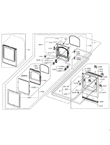 Front / Door Assy parts for Samsung Dryer DV422GWHDWR/AA-0001 / from AppliancePartsPros.com
