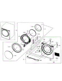 Front / Door Assy parts for Samsung Dryer DV455GVGSGR/AA-0001 / from AppliancePartsPros.com