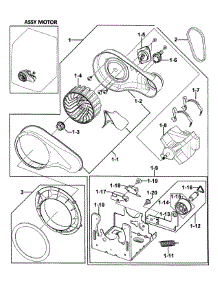 Motor Assy parts for Samsung Dryer DV350AER/XAA-0000 / from AppliancePartsPros.com