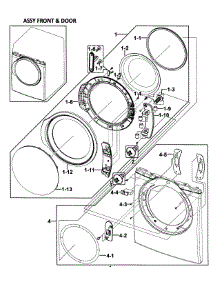Door Assy parts for Samsung Dryer DV350AGP/XAA-0000 / from AppliancePartsPros.com