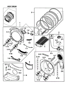 Drum Assy parts for Samsung Dryer DV350AEW/XAA-0000 / from AppliancePartsPros.com
