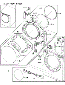 Front Panel parts for Samsung Dryer DV419AGU/XAA-0000 / from AppliancePartsPros.com