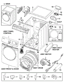 Main Assy parts for Samsung Dryer DV419AEU/XAA-0000 / from AppliancePartsPros.com