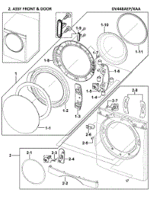 Front Assy parts for Samsung Dryer DV448AEP/XAA-0000 / from AppliancePartsPros.com