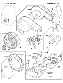 Motor Assy parts for Samsung Dryer DV448AEP/XAA-0000 / from AppliancePartsPros.com