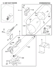 Heater Assy parts for Samsung Dryer DV448AGW/XAA-0000 / from AppliancePartsPros.com