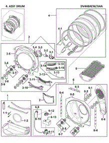 Drum Assy parts for Samsung Dryer DV448AEW/XAA-0000 / from AppliancePartsPros.com