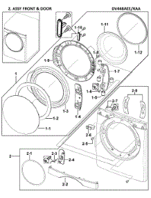 Front Assy parts for Samsung Dryer DV448AEE/XAA-0000 / from AppliancePartsPros.com