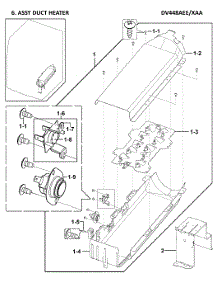 Heater Assy parts for Samsung Dryer DV448AEE/XAA-0000 / from AppliancePartsPros.com