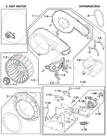 Motor Assy parts for Samsung Dryer DV448AGP/XAA-0000 / from AppliancePartsPros.com