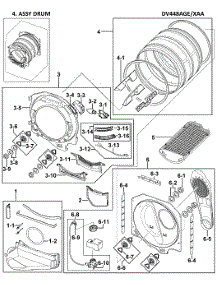 Drum Assy parts for Samsung Dryer DV448AGE/XAA-0000 / from AppliancePartsPros.com