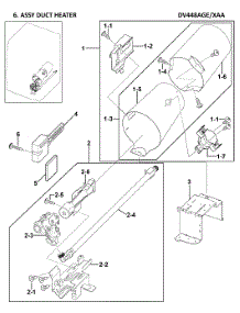 Heater Assy parts for Samsung Dryer DV448AGE/XAA-0000 / from AppliancePartsPros.com