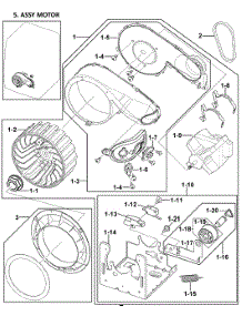 Motor Assy parts for Samsung Dryer DV409AGW/XAA-0000 / from AppliancePartsPros.com