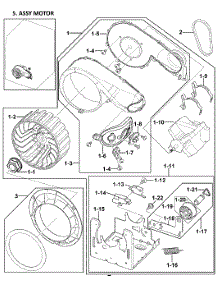 Motor Assy parts for Samsung Dryer DV409AEW/XAA-0000 / from AppliancePartsPros.com