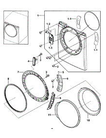 Front Assy parts for Samsung Dryer DV337AEG/XAA-0000 / from AppliancePartsPros.com