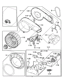Motor Assy parts for Samsung Dryer DV328AGG/XAA-0000 / from AppliancePartsPros.com