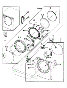 Door Assy parts for Samsung Dryer DV218AEW/XAA-0000 / from AppliancePartsPros.com