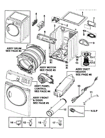 Main Assy parts for Samsung Dryer DV218AEW/XAA-0000 / from AppliancePartsPros.com