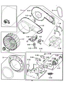 Motor Assy parts for Samsung Dryer DV219AGB/XAA-0000 / from AppliancePartsPros.com