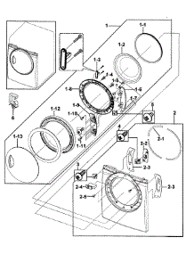 Door Assy parts for Samsung Dryer DV218AGW/XAA-0000 / from AppliancePartsPros.com