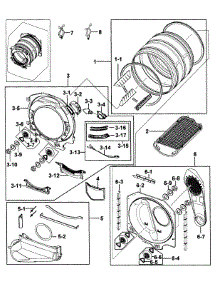 Drum Assy parts for Samsung Dryer DV219AEW/XAA-0000 / from AppliancePartsPros.com