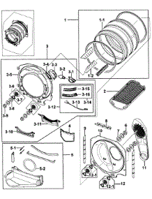Drum Assy parts for Samsung Dryer DV209AGW/XAA-0000 / from AppliancePartsPros.com