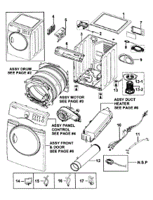 Main Assy parts for Samsung Dryer DV218AEB/XAA-0000 / from AppliancePartsPros.com