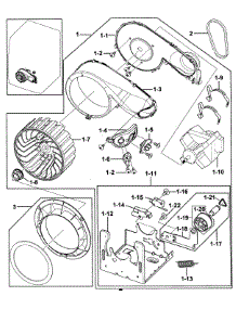 Motor Assy parts for Samsung Dryer DV218AEB/XAA-0000 / from AppliancePartsPros.com