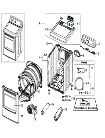 Main Assy parts for Samsung Dryer DV5451AEW/XAA / from AppliancePartsPros.com