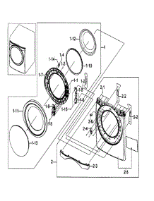Gas / Electric Dryer  Door Assy parts for Samsung Dryer DV511AGR/XAA / from AppliancePartsPros.com