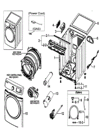 Gas / Electric Dryer  Main Assy parts for Samsung Dryer DV511AGR/XAA / from AppliancePartsPros.com