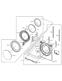 Residential Dryer  Door parts for Samsung Dryer DV520AEW/XAA / from AppliancePartsPros.com