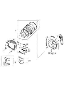 Drum Assy parts for Samsung Dryer DV220AGW/XAA / from AppliancePartsPros.com