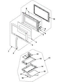 Control Panel / Door Assembly parts for Samsung Microwave SMH7159BC/XAA / from AppliancePartsPros.com